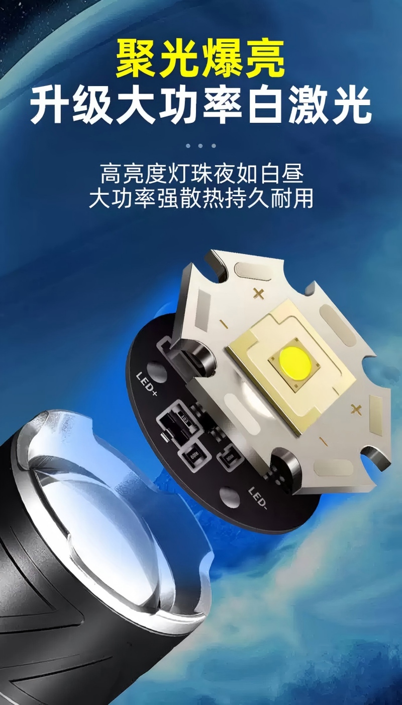 超低温白激光强光手电筒HL-SD002 -40℃耐寒超长照明铝合金户外应急手电筒(图3) 超低温白激光强光手电筒HL-SD002 -40℃耐寒超长照明铝合金户外应急手电筒(图3)