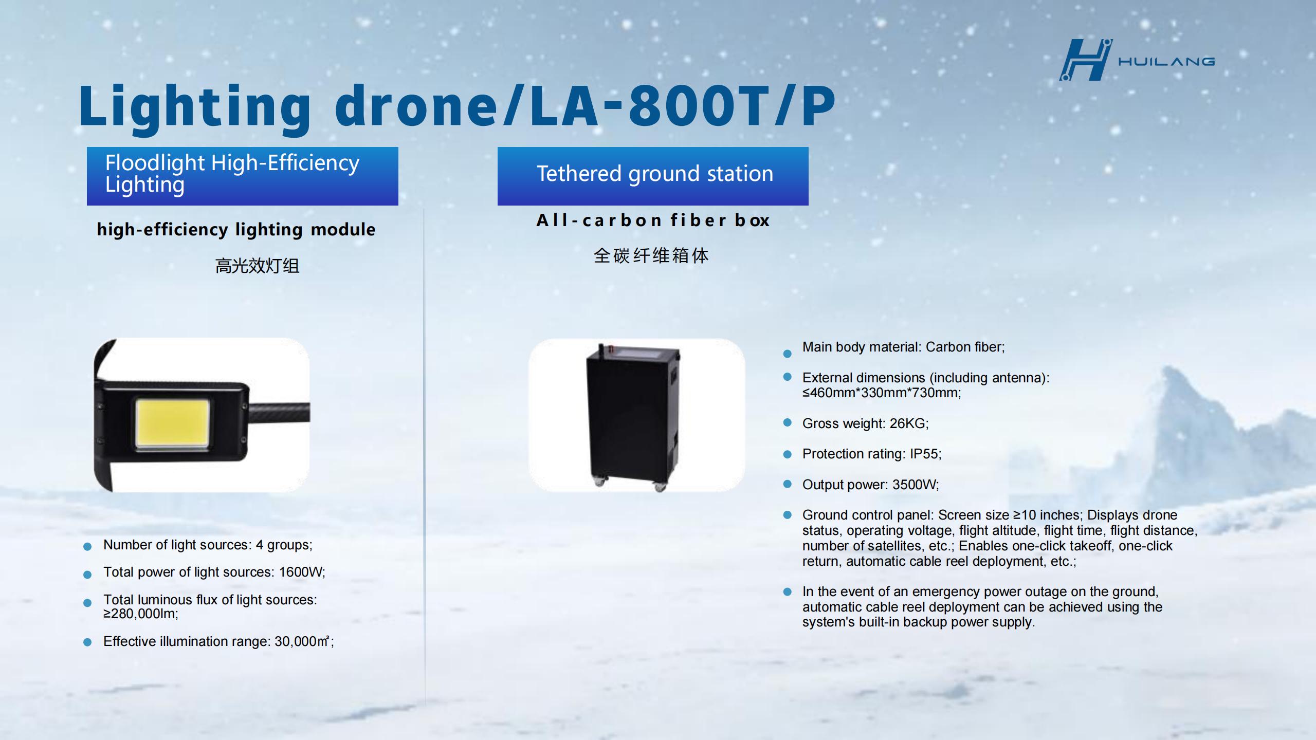 LA-800T/P Multi-Functional Tethered Lighting UAV LA-800T/P Multi-Functional Tethered Lighting UAV