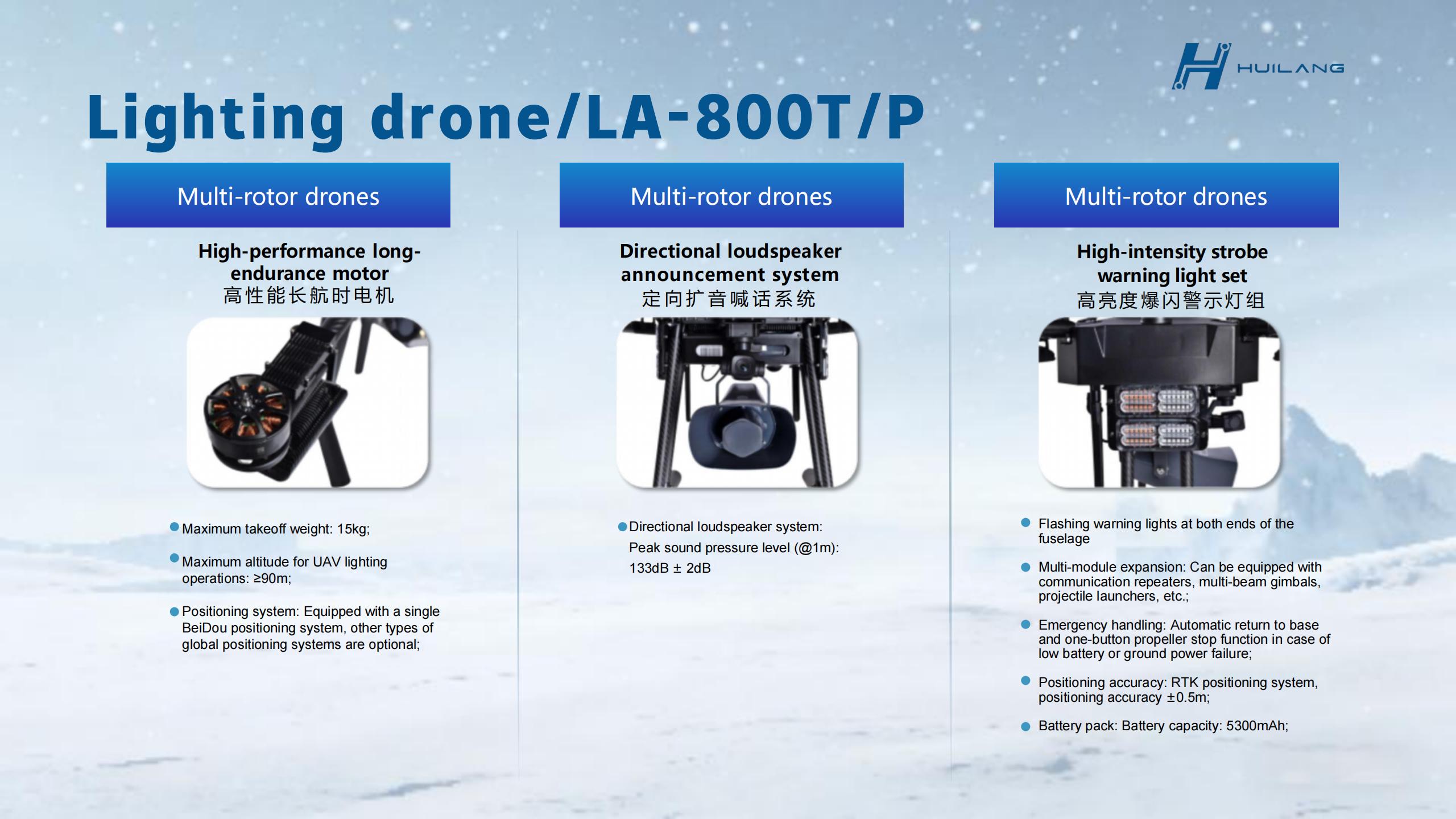 LA-800T/P Multi-Functional Tethered Lighting UAV LA-800T/P Multi-Functional Tethered Lighting UAV